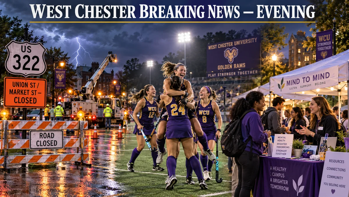 WEST CHESTER — A Storm Moves In, a Road Closes, the Golden Rams Strike Hard, and WCU Opens the Door to Mental Health Support